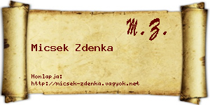 Micsek Zdenka névjegykártya